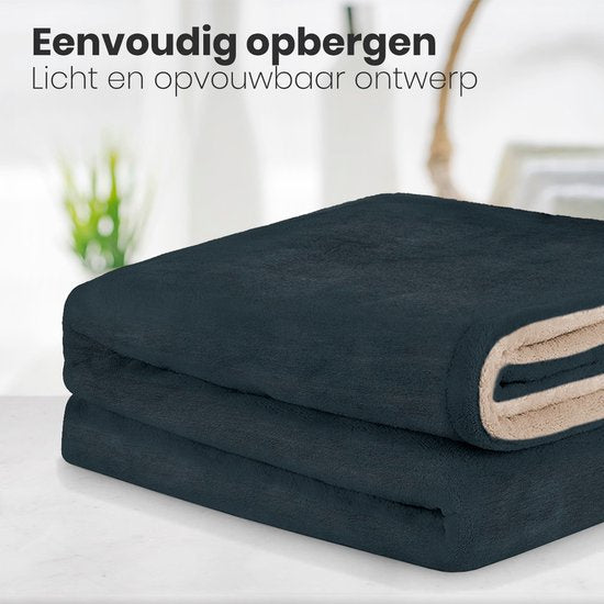 Auronic Elektrische Deken - Duo Pack - Warmtedeken - 1 Persoons - 3 Warmtestanden - 160x120cm - Antraciet