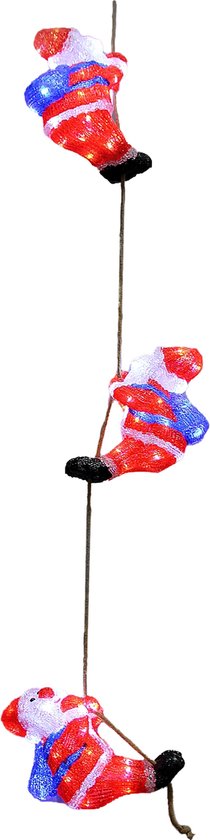 3x Deuba Kerstfiguur Kerstman – LED Acryl 30cm –Wit Licht