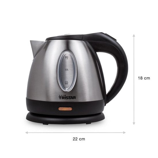 Tristar Waterkoker WK-1325 - 900W - 1,2L - Camping geschikt - RVS