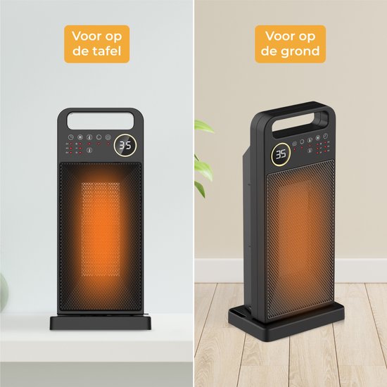 Nuvance - Elektrische Kachel - 2000W - Terrasverwarmer - Keramische Kachel Verwarming - Ventilatorkachel - Heater - Verwarming Electrisch