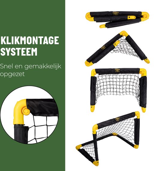 Umbro Voetbaldoeltjes - Set van 2 - Opvouwbaar Voetbaldoel - 50x44x44c m
