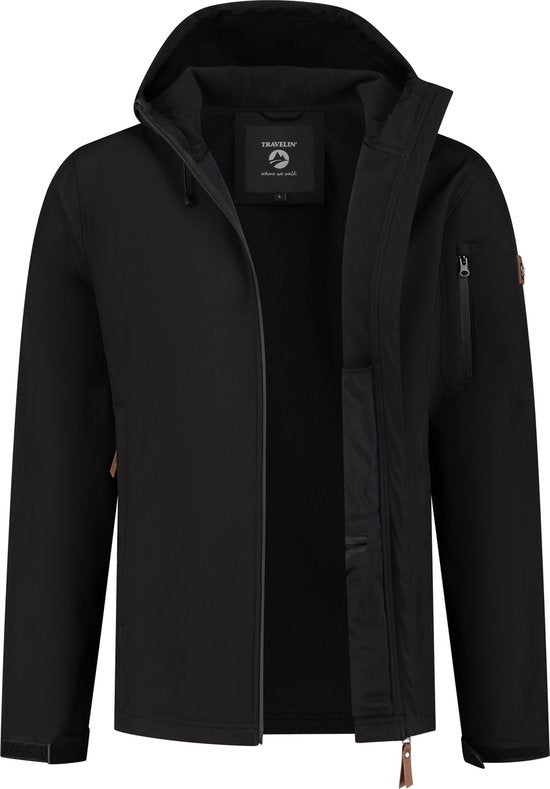 Travelin' Jack Sverre Men - Softshell Herenjas - Fleece voering - Maat L - Zwart