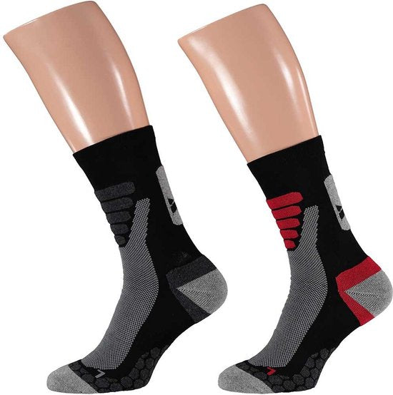Xtreme Wandelsokken Alle Weer 2-Pack Zwart&Red - Sokken - 42-45