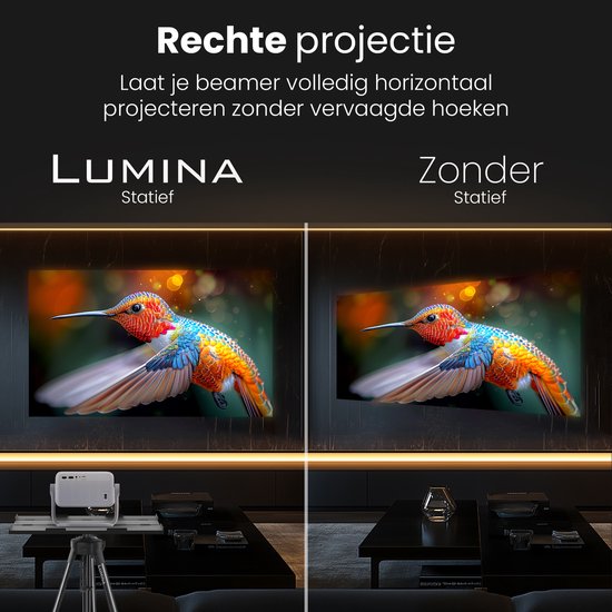 Lumina® Beamer Statief – Stabiele Projector Standaard – Geschikt voor Alle Beamers & Laptops