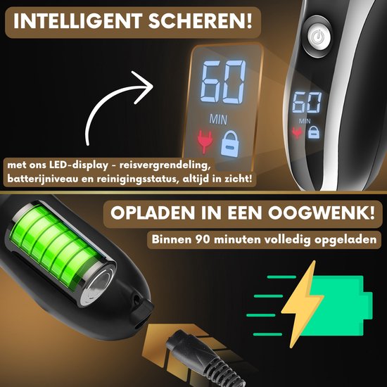 2-in-1 Scheerapparaat Mannen met Trimmer S1111 + Extra Scheerkop - Sansbeaute® - Nat & Droog - Elektrisch - Waterproof