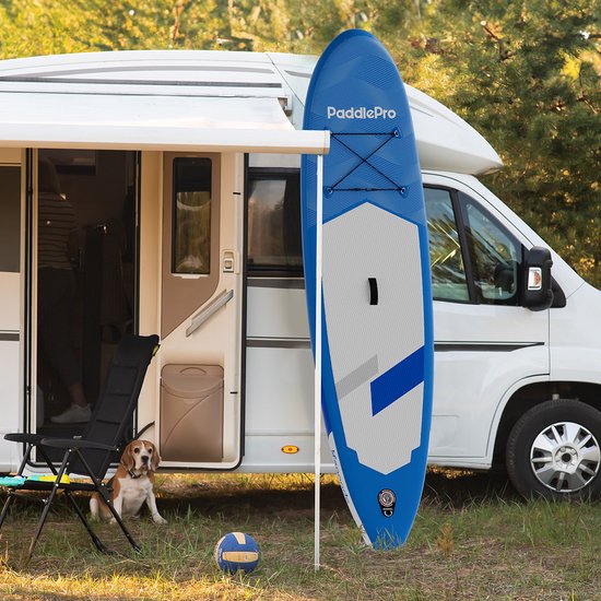 LifeGoods SUP Board Allround Compact - 100 KG Draagkracht - Opblaasbaar - Compleet SUP pakket - Blauw