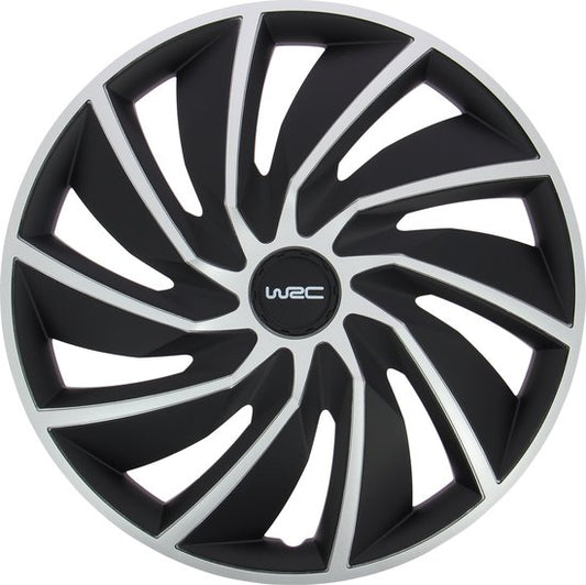 WRC Wieldoppen 16 inch - zilver/zwart - 4st
