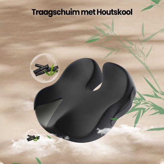 ProtoArc® SC Butterfly Zitkussen – Ergonomisch Orthopedisch Zitkussen – Stoelkussen & Stuitkussen – Memory Foam Wigkussen – Voor Bureaustoel, Auto & Thuis – Ademend & Anti-Slip