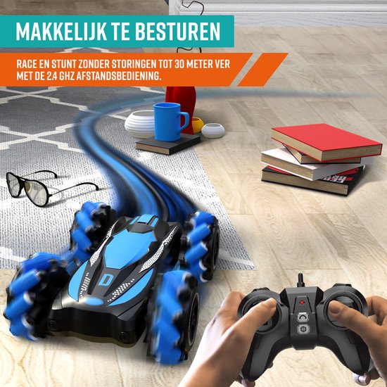 NAPI Bestuurbare Auto - RC Stunt Car met 2 Accu’s - Speelgoed Auto voor Jongens - Buitenspeelgoed - Race Autos - Speelgoedauto Buiten - Radiografisch - Slidestorm