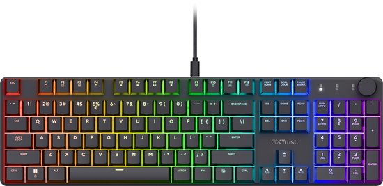 Trust GXT 866 Torix - Mechanisch gaming toetsenbord - Volledig RGB - Witte schakelaars - PC/PS5 - Qwerty VS - Zwart