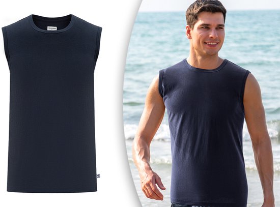 Milanoro - Mouwloze T-shirts voor hete zomerdagen - Donkergrijs - XXL