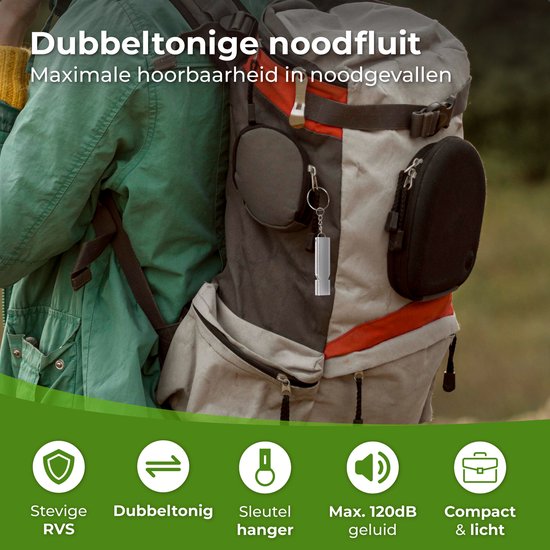 Nuvance Noodfluit - Fluit voor Noodsituaties en Survival - Fluitje met Hoge Decibel - 120dB - Noodfluitje bij Ramp - 3 stuks