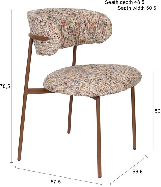 Housecraft Living Claes Eetkamerstoelen Gemêleerd Multi - Set van 2