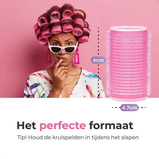 Krulspelden - 12 pack - Incl. 8 klemmen - Kleefrollers - Zelfklevend - Heatless Curls - Haar - Rollers - Hair curler - Krullen zonder hitte - Groot