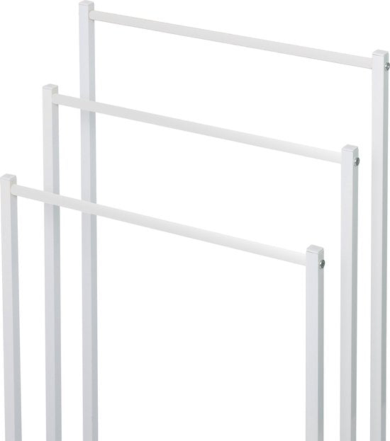Niceey Handdoekrek - 3 Armen - Handdoekstang - Handdoekenrek Badkamer - Handdoekhouder Vrijstaand - Metaal - Anti-Kras Viltjes - Wit
