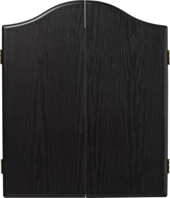 WINMAU - Professionele Dart Set met Diamond Plus Bristle Dartbord, Zwarte Kast, met 2 sets darts en officiële oche-lijn