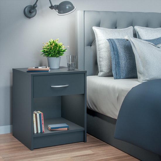 Casaria Nachtkastje Set van 2 - Lade 50x40x35cm - Antraciet