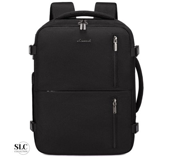SLC-Collection - Zwart – Rugzak - 25 Liter - Transavia - Handbagage - 40x30x20cm - 14 Inch Laptop - USB Poort - Laptoptas - Dames - Heren - Reistas – Koffer - 10XS