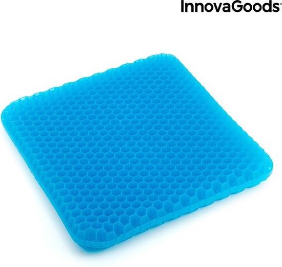 InnovaGoods Gel Zitkussen - Hexafresh - Ergonomisch - Honingraat - Blauw