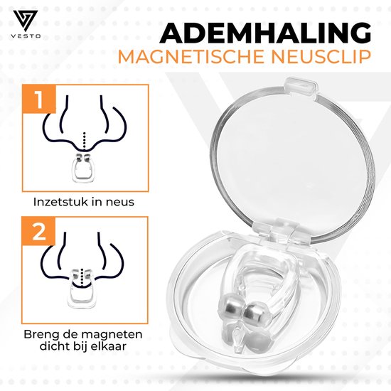 Vesto® Snurk set - 2x Anti Snurk Beugel - 20x Neuspleister - 8x Neusspreider - 4x Magnetische neusclip - Complete Set - Anti Snurk Beugel Pro - Anti Snurkmiddelen