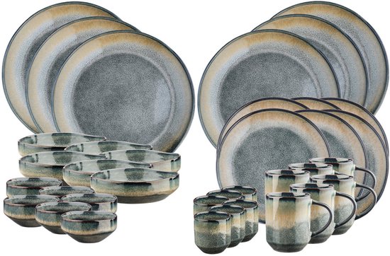 Volledige servies GENESIS - 36 stuks - Aarde