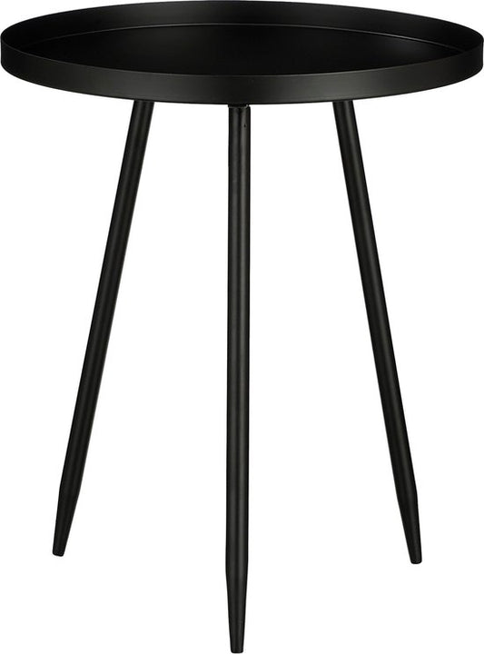 Mica Decorations Flores Bijzettafel - H49 x Ø42 cm - Metaal - Zwart