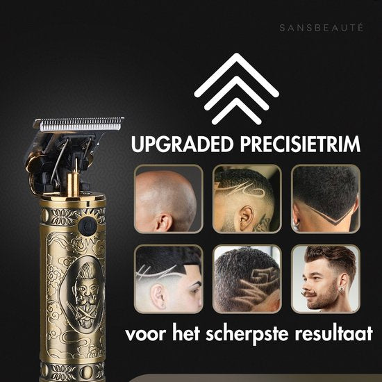 Professionele Draadloze T-blade Tondeuse + Neustrimmer - Sansbeauté® Buddha Trimmer - Baardtrimmer - Tondeuse Mannen Hoofdhaar - Cheveux Haar - Haartrimmer - Kapper Haar Machine - Haartondeuse - Barber Hair Clipper - Kappersset