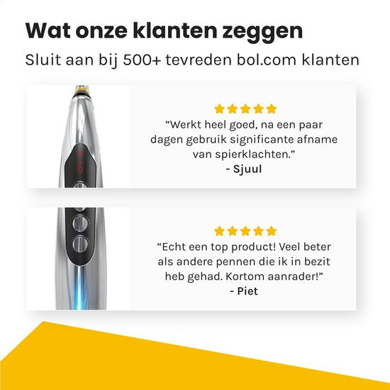 Bolusso Complete Acupunctuur Pen Set – Inclusief 5 Kopstukken, Nederlandse Handleiding – Massage Pen en Hulpmiddel – Oplaadbaar - Inclusief Gel Potjes