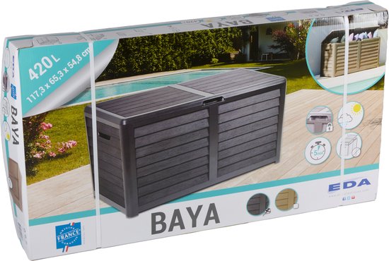 Lifetime Garden Tuinkussenbox – Slotoptie – 420 liter – 117,3 x 65,3 x 54,8 cm – Zwart