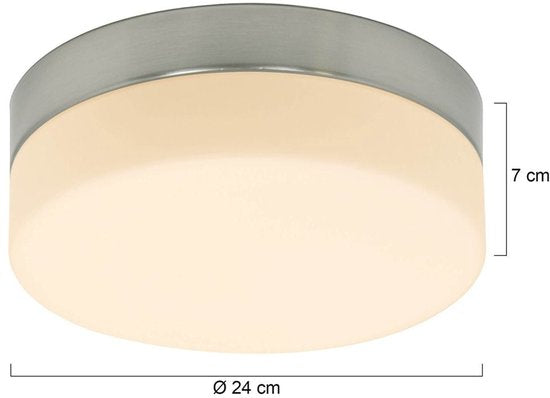 Plafondlamp Steinhauer Ikaro 1363ST Staal Ø24cm - Modern design met 4-standen dimmer, geschikt voor binnengebruik en badkamerzone 2 en 3