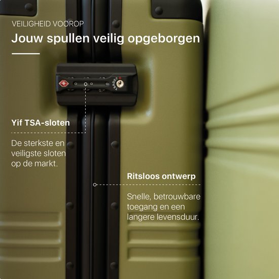 ONYX Hybrid Pro Check-in Koffer Medium 70 Liter - Gerecycled Polycarbonaat en Ritsloos Design - Reiskoffer met TSA slot en Spinner wielen - Olive Green