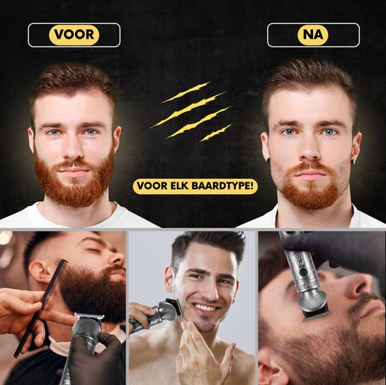 6-in-1 Baardtrimmer Mannen – Bodygroomer – Incl. 6 Opzetstukken – Neus & Oor – Multigroomer