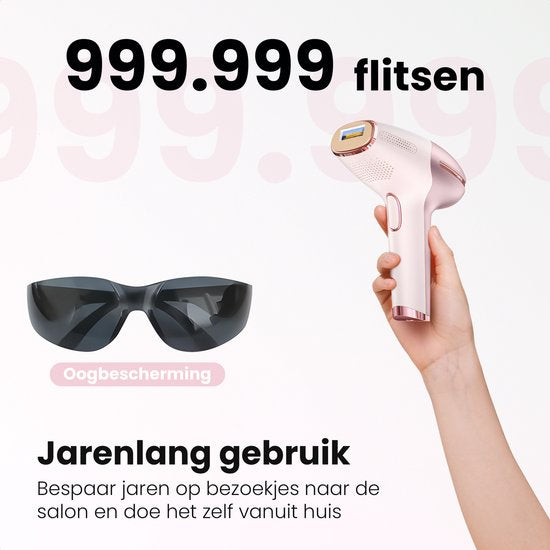 Leafline® IPL Laser Ontharingsapparaat – Epileerapparaat Dames – Pijnloos Met Ice Cooling – Voor Permanente Ontharing Van Alle Lichaamsdelen – 999.999 Flitsen – Thuisgebruik