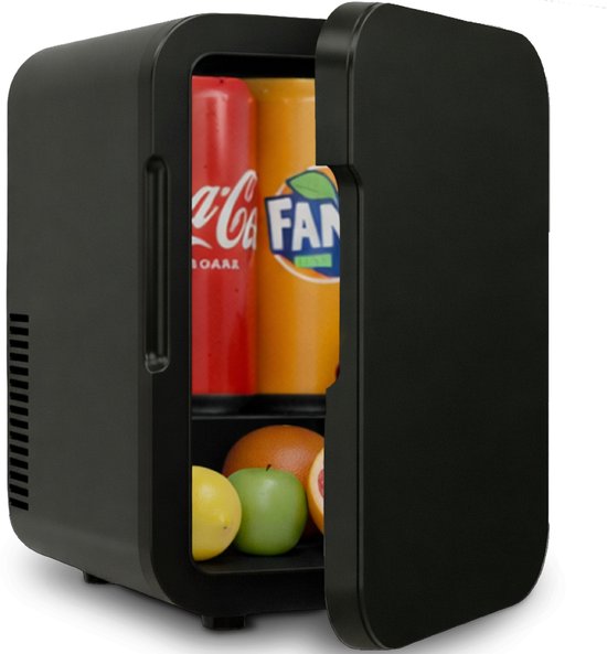 Soft & Silky Mini Koelkast Fridge – Voorzien Van Dual Power Supply En Koel En Verwarmingsfunctie En Compact Draagbaar Ontwerp – Voor Slaapkamer En Auto – Zwart Kunststof – 5 Liter