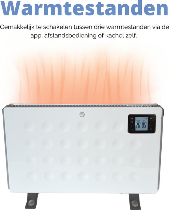 Perel Smart Convectorkachel, voor binnen, drie warmtestanden, 2000 W