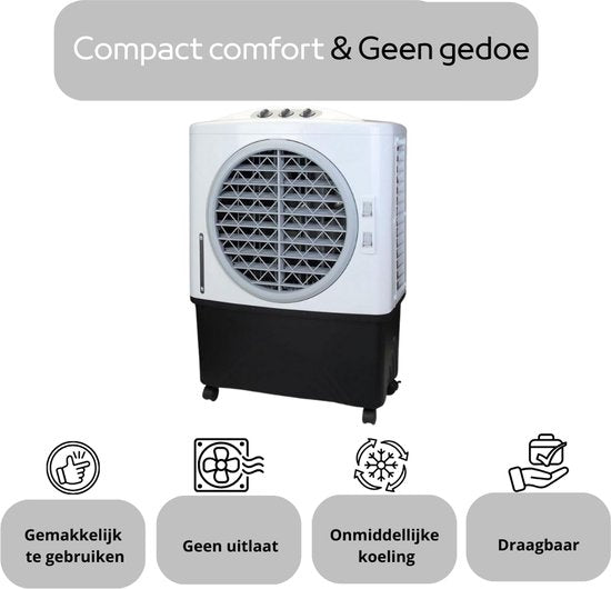 LifeStages - Mobiele Airconditioner Zonder Afvoer - Afstandsbediening En Timer - Watertank 48L