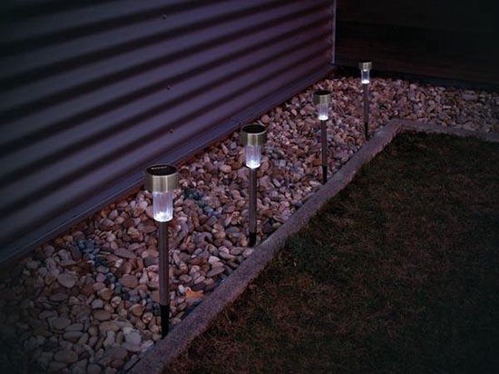 Perel Tuinlamp Solar 37 X 5,5 Cm Rvs Zilver/wit