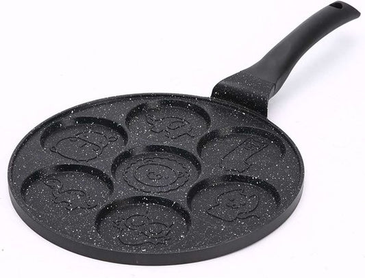 Pannenkoekenpan - 7 Mini Pannenkoeken - Cartoon Pancakes - 26.5 cm