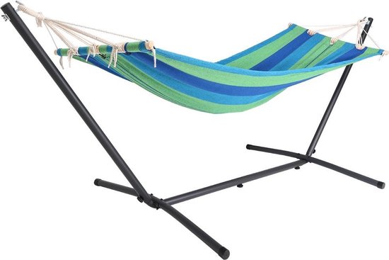 Detex Hangmat Incl. Metalen Frame - Veerkrachtig Robuust - Groen