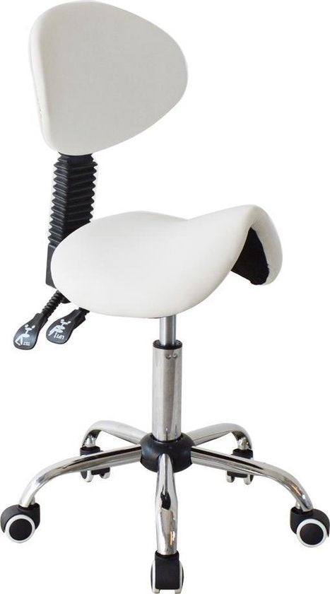Zadelkruk ergonomisch rugleuning kantelbaar - kapperskruk - tabouret - hoogte verstelbaar
