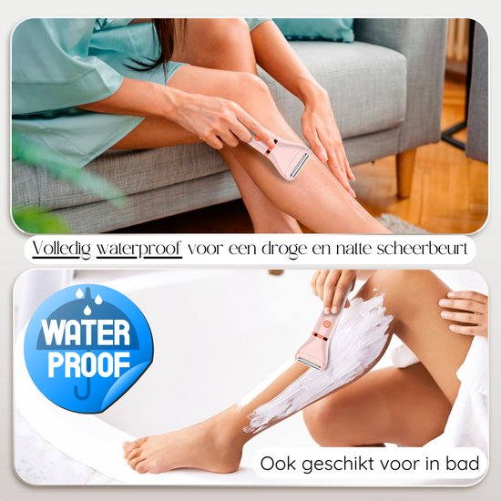 2-in-1 Ladyshave met Display - Gezicht - Oksels - Benen - Bikinilijn - Sansbeauté® - Scheerapparaat Vrouw - Gezichtsontharing Dames - Trimmer Vrouw - Ladyshaves Bikini - USB Oplaadbaar