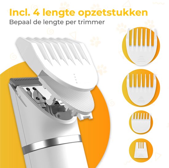 Nuvance - Hondentondeuse 4 in 1 - Dieren Tondeuse voor Dikke Vacht - Honden Tondeuse met 7 Opzetstukken - Draadloos - Hondentrimmer Tondeuse - Inclusief Nagelvijl