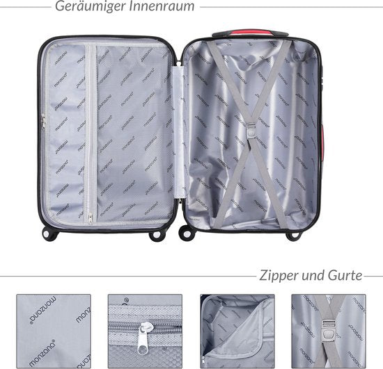 Monzana Koffer hard behuizing Basislijn zilver M