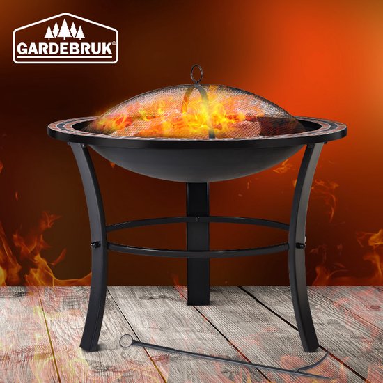 Gardebruk Vuurkorf Mozaïek Fuoco – Incl. Vuurrooster & Pook – Zwart