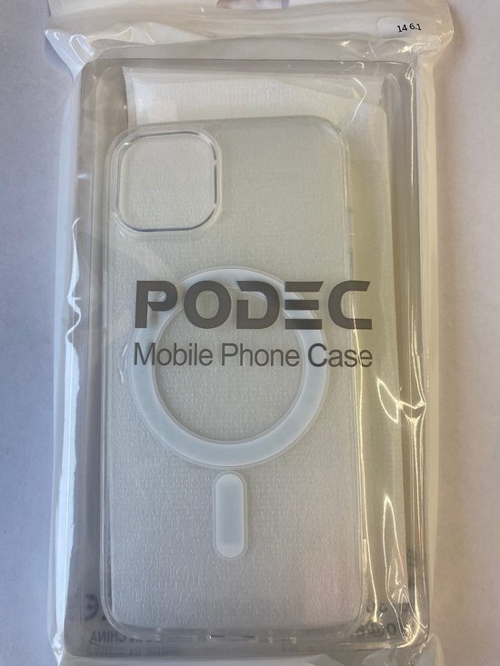 Podec Magsafe Hoesje Geschikt voor iPhone 14 - Bundel met 3x Screenprotector + 3x Cameraprotector - Magnetisch met Ring Doorzichtig - Telefoonhoesje Transparant Magsafe Case - Doorzichtig