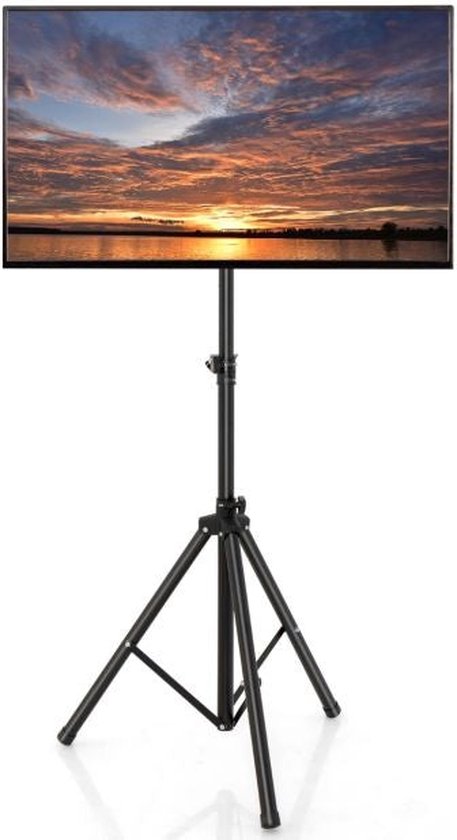 Coast TV-Standaard in Hoogte Verstelbaar TV-Vloerstandaard voor 21-47 Inch Plasma/Lcd/Led-tv & Plat tot 35 kg Draagbaar 450 x 100 mm Zwart