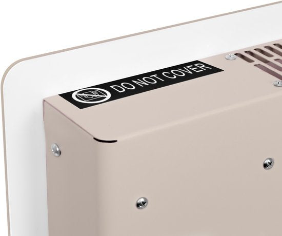 VONROC Luxe elektrische kachel - Convectorkachel met glazen paneel – 1000W/2000W- Verwarmt ruimtes tot 24m2 - Bediening zowel met app (via Wifi) als handmatig – Instelbare thermostaat en timer - Beige
