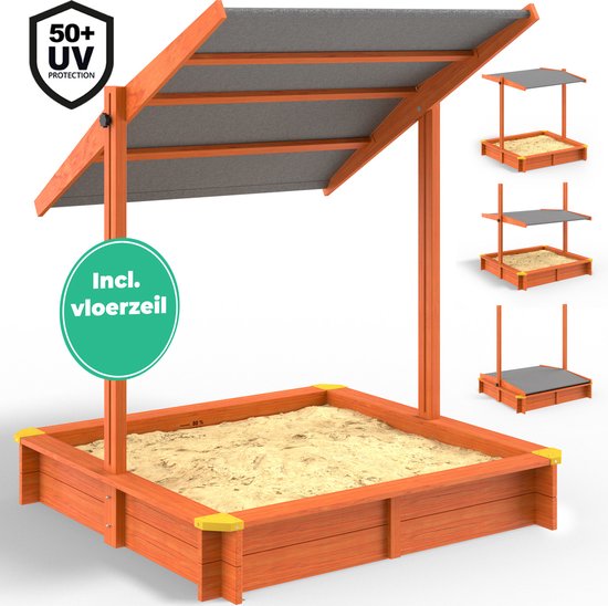 Spielwerk Zandbak - Hout Zonnedak UV 50+ Max - 140x140x120cm