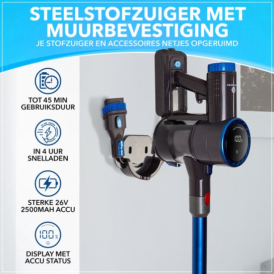 Innovixpro® Steelstofzuiger Draadloos - Krachtige 30KPa Steelstofzuiger met Dweilfunctie - Zonder Zak - Op Accu - Incl. Extra Opzetstukken & Opbergtas - HEPA Filter - Steelstofzuigers - Handstofzuiger - Multifunctionele Steelstofzuiger