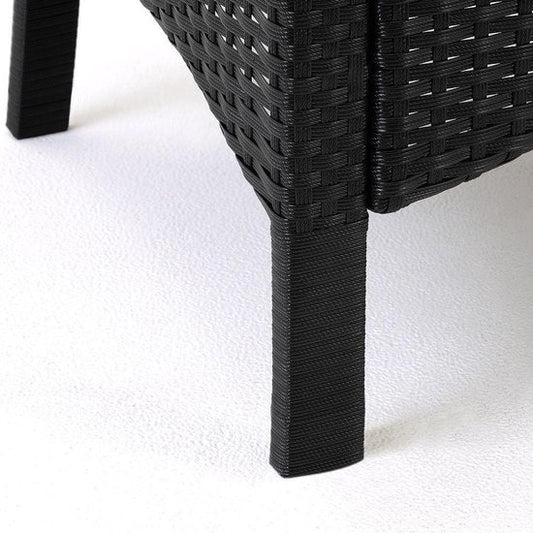 Casaria Polyrattan Tuinset - 8 Stoelen & Kussens & Tafel – Zwart
